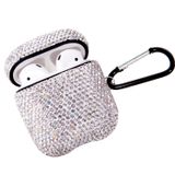 Capa Sparkly Diamond Para Airpods Axcuws Branca Com Chaveiro