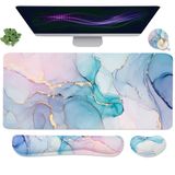 Conjunto De Descanso De Pulso Para Mouse E Teclado Yunoble Blue Marble