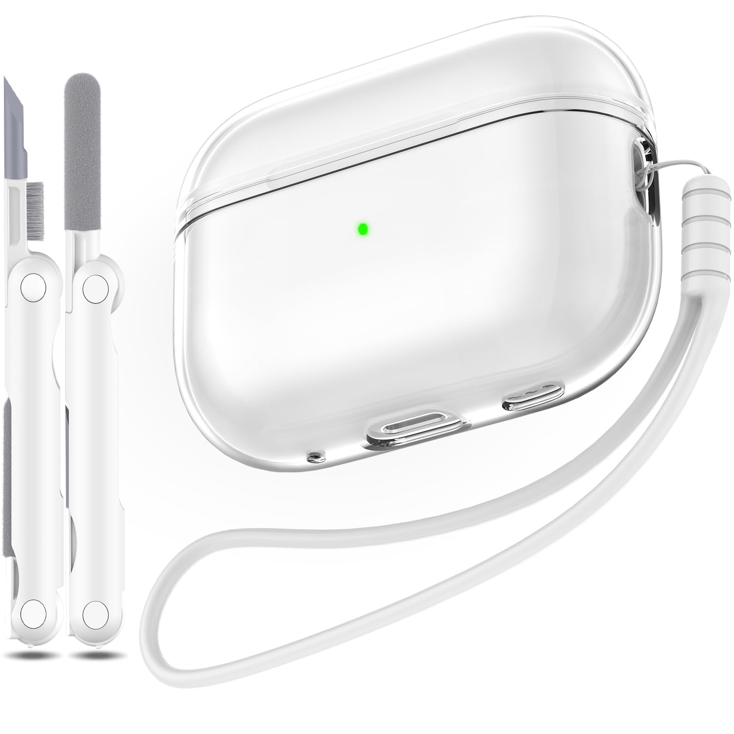 Capa Para Airpods Pro De 2ª E 1ª Geração Com Porta Usb-c Transparente