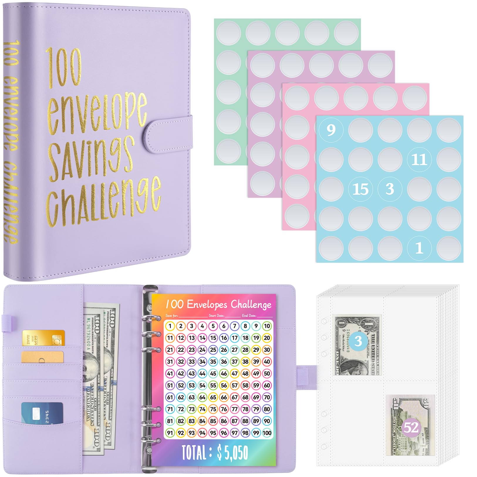 Pasta Savings Challenge Sooez 100 Envelopes A5 Com Rastreador