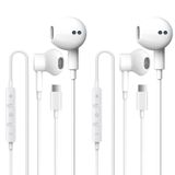 Fones De Ouvido Acczpra Usb C Para Iphone 15 Com Fio E Pacote Com 2 Microfones