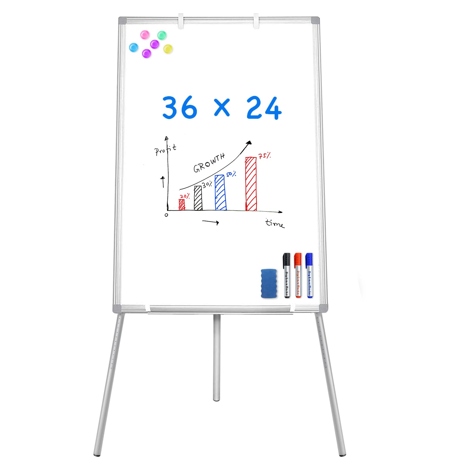 Quadro Branco De Cavalete Maxtek Magnetic Portable Dry Erase 90x60cm