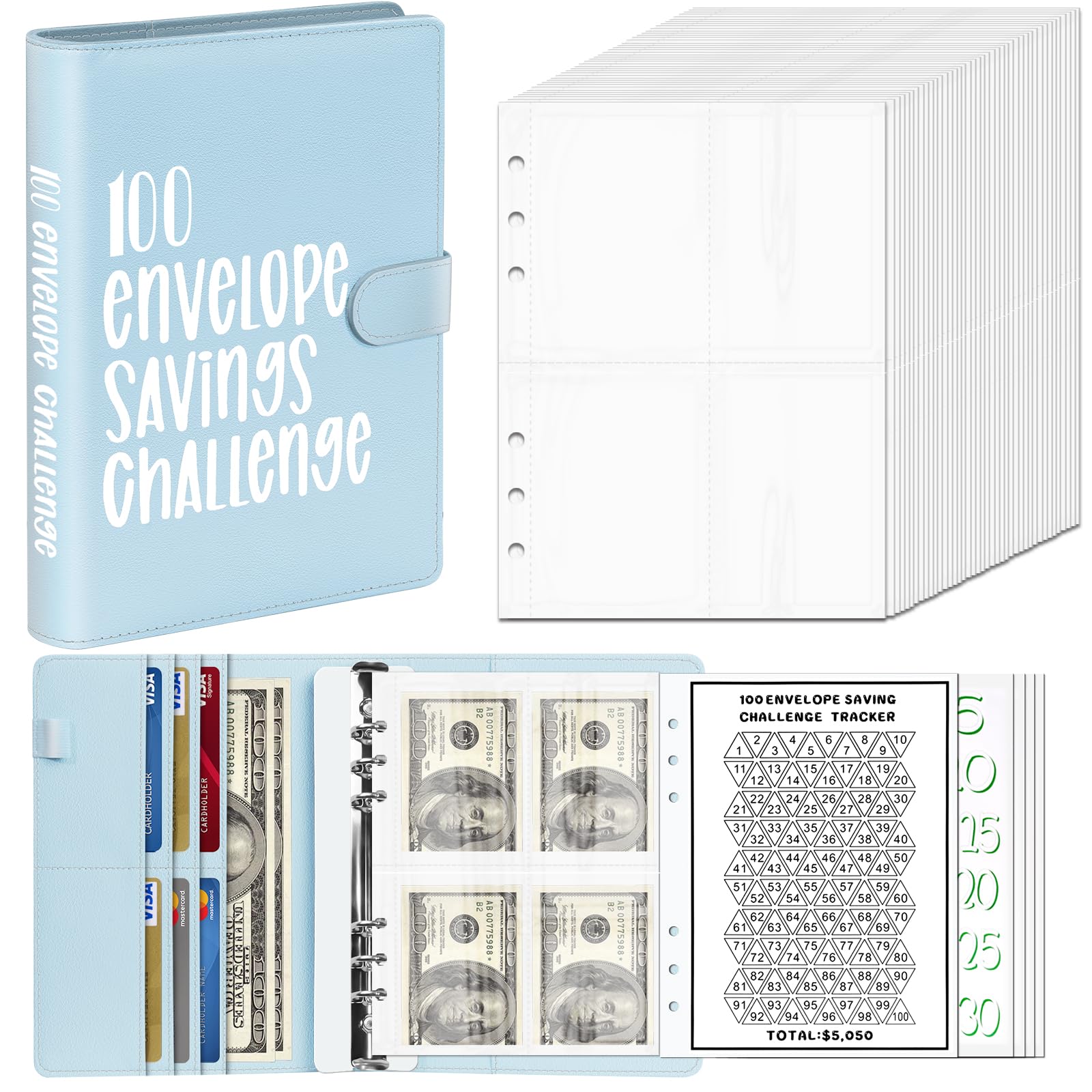 Envelope Challenge Binder Yeriyerr Com 100 Envelopes Rosa Pu