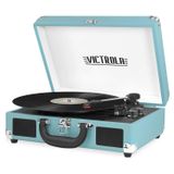 Toca-discos Victrola Vintage Bluetooth Turquesa De 3 Velocidades