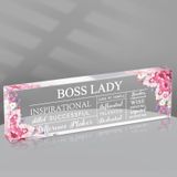 Decoração De Escritório Pinkunn Boss Lady Acrílico 20cm