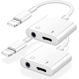 Adaptador De Fone De Ouvido 2 Em 1 Lightning Para 3,5 Mm Para Iphone 2-pac