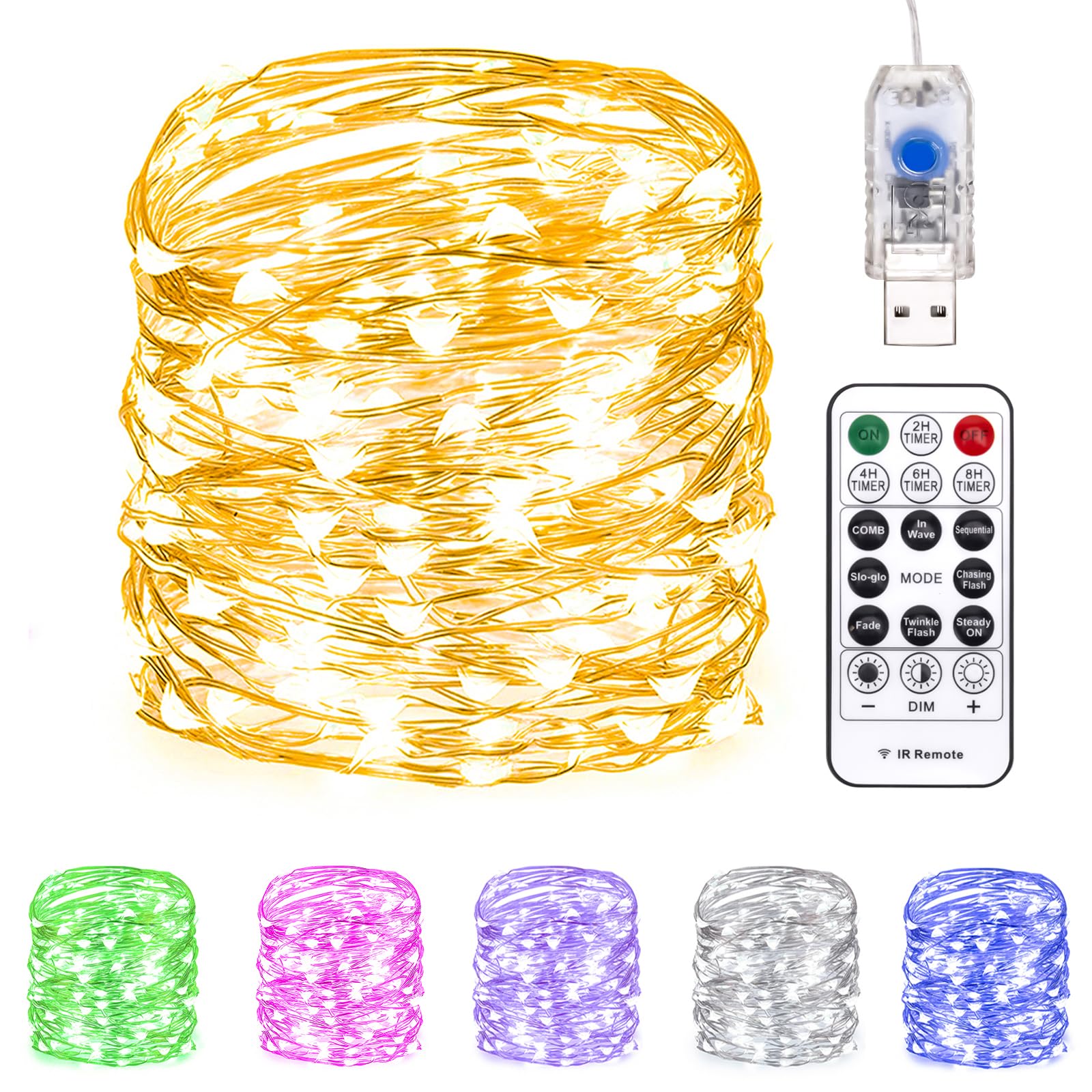 Fairy Lights Siuholi 20m 200 Led Usb Twinkle String Lights