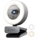 Webcam Gusgu G910 2.5k Quad Hd Para Pc Com Microfone, Luz E Capa