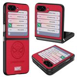 Capa De Telefone Iron Spider Em Couro Vermelho-aranha Para Samsung Galaxy Z Flip 5 5g