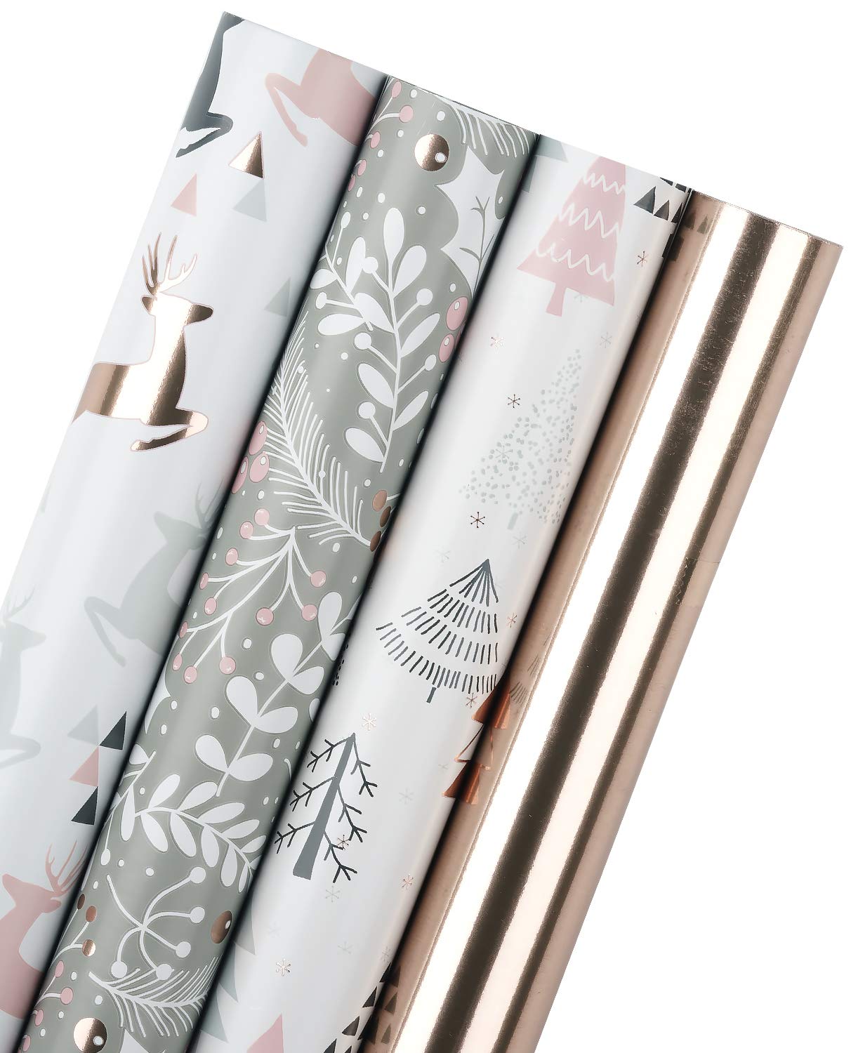 Rolo De Papel De Embrulho De Natal Wrapaholic Rose Gold 4 Rolos