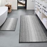 Conjunto De Tapetes E Tapetes De Banheiro Bsicpro Chenille, 2 Peças, Cinza