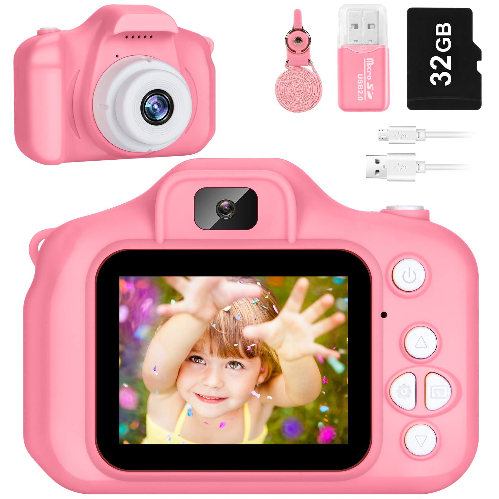Câmera Infantil Sineau Digital 12.0mp 1080p Ips 2 Polegadas Com 32gb Sd