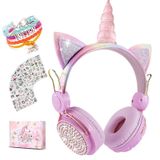 Fones De Ouvido Sem Fio Svyhuok Unicorn Cat Ear Kids Bluetooth 5.0