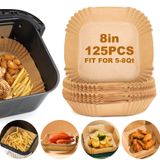 Forros De Papel Para Fritadeira Air Fryer Vailnd 125 Unidades De Papel Pergaminho De 20 Cm