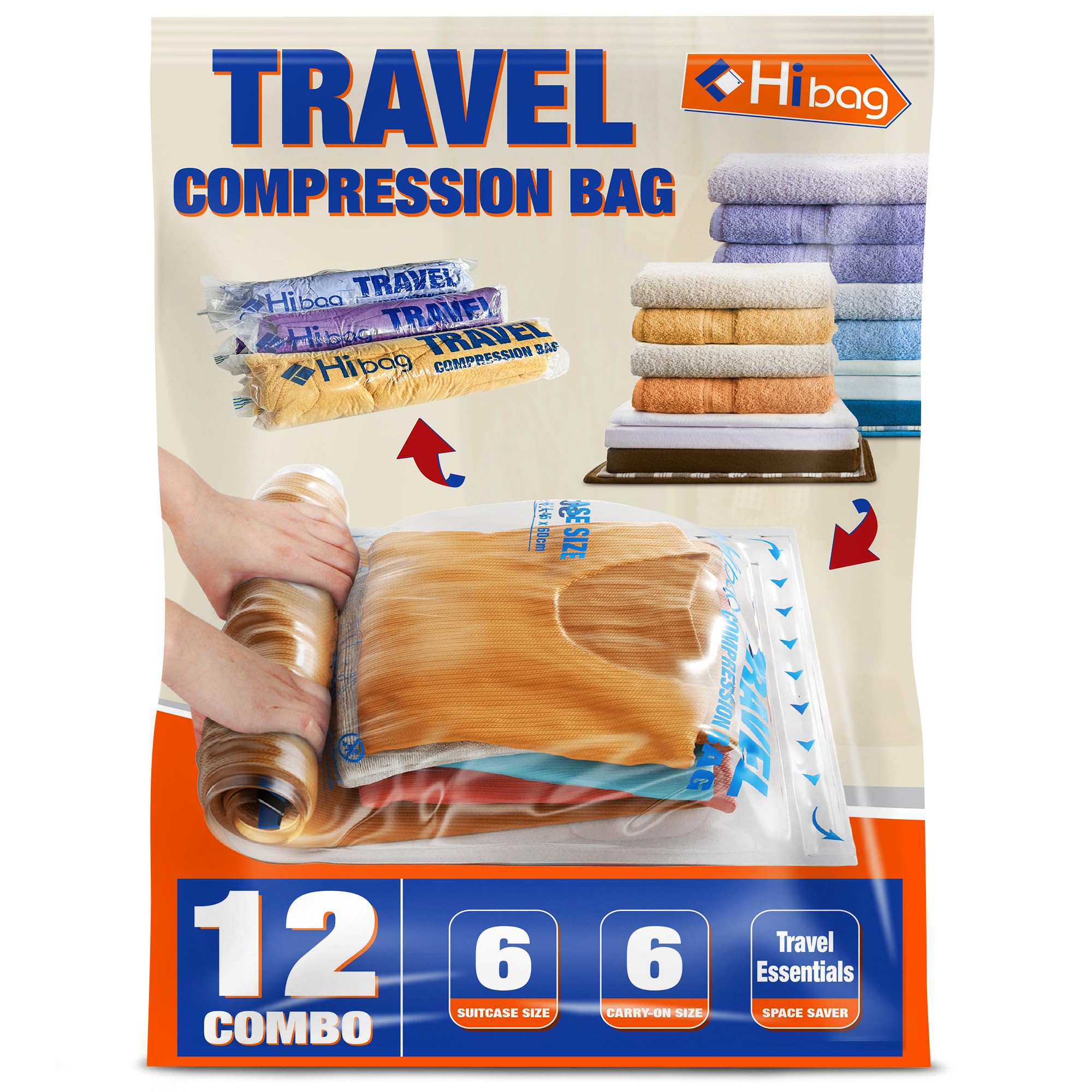 Sacos De Compressão Hibag 12 Para Travel Essentials 6m 6l