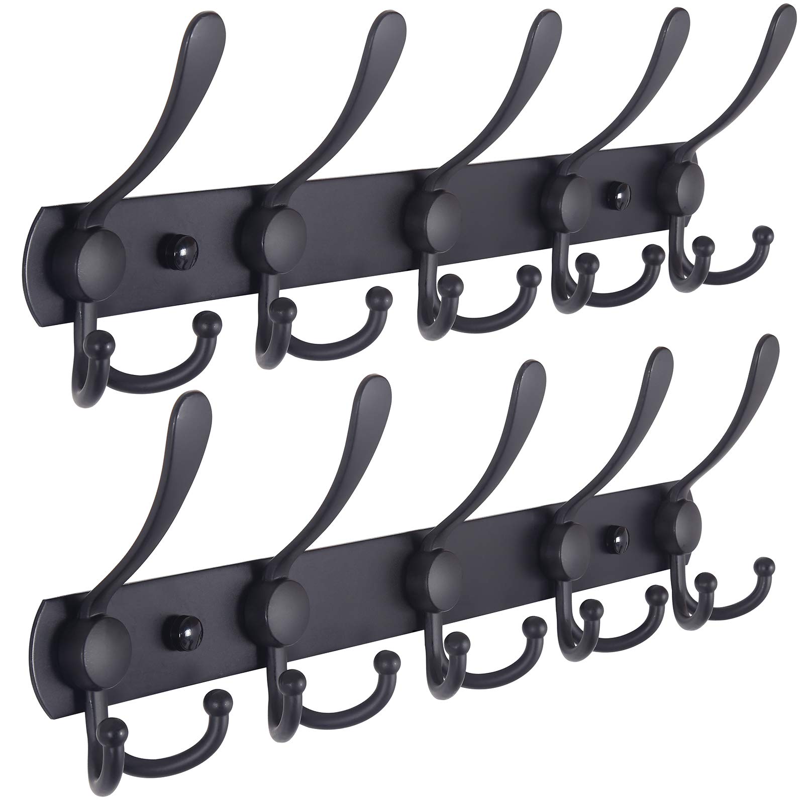Coat Rack Deap, Montado Na Parede, 5 Ganchos Em Aço Inoxidável, Pacote Com 2