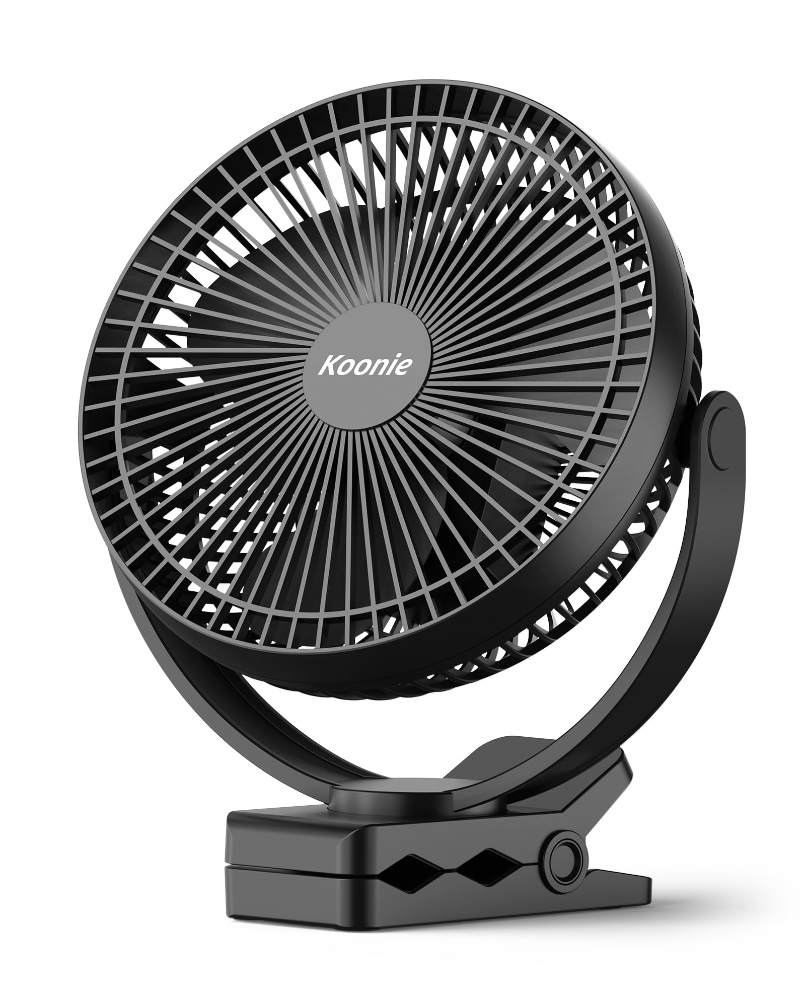 Ventilador Clip On Koonie 10000mah Recarregável De 20 Cm Com 4 Velocidades