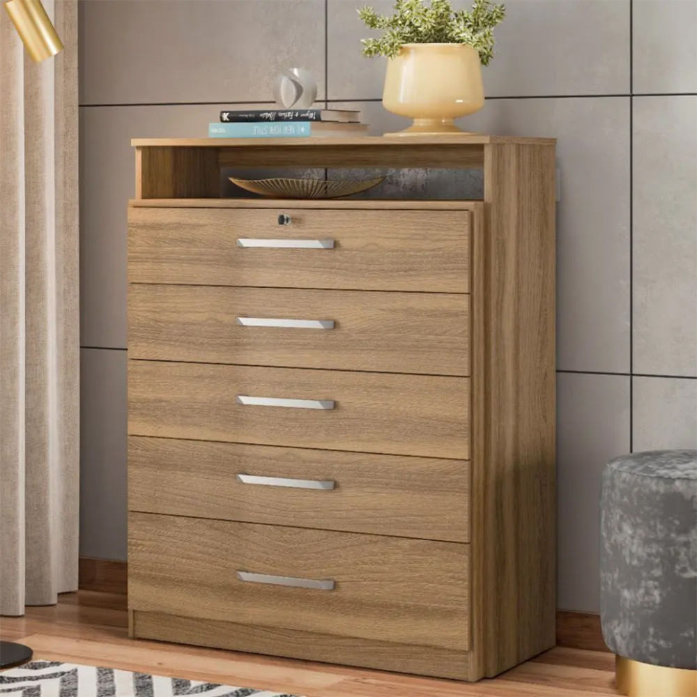 Cômoda Moderna Demobile Triunfo 5 Gavetas