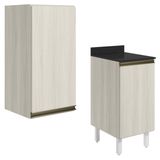 Armario Aereo Balcao 1 Porta 40cm Mdf Kali Bianco Toq Bianco Toq Nicioli