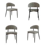 4 Unidades Cadeira Bless Fixa C/4 Pés 53 X 55 X 78cm. Lautrec Marrom Lautrec Marrom