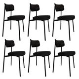 Cadeira Alloa Fixa C/4 Pés 50 X 44,7 X 83,8 Cm C/6 Un. Corriente Preto/courino Preto Corriente Preto/courino Preto