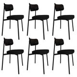 Cadeira Alloa Fixa C/4 Pés 50 X 44,7 X 83,8 Cm C/6 Un. Corriente Preto Corriente Preto