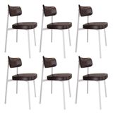 Cadeira Alloa Fixa C/4 Pés 50 X 44,7 X 83,8 Cm C/6 Un. Courino Café Courino Café
