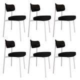 Cadeira Alloa Fixa C/4 Pés 50 X 44,7 X 83,8 Cm C/6 Un. Corriente Preto/courino Preto Corriente Preto/courino Preto
