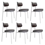 Cadeira Alloa Fixa C/4 Pés 50 X 44,7 X 83,8 Cm C/6 Un. Corriente Cinza/courino Café Corriente Cinza/courino Café