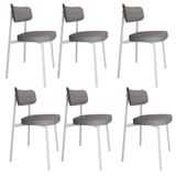 Cadeira Alloa Fixa C/4 Pés 50 X 44,7 X 83,8 Cm C/6 Un. Corriente Cinza Claro Corriente Cinza Claro