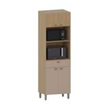 Paneleiro 70cm 3 Portas 1 Gaveta Com Espaço Para Micro-ondas Freijó/freijó Brasil/petala Rosa