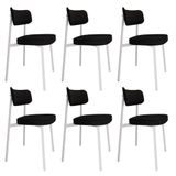 Cadeira Alloa Fixa C/4 Pés 50 X 44,7 X 83,8 Cm C/6 Un. Corriente Preto Corriente Preto