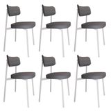 Cadeira Alloa Fixa C/4 Pés 50 X 44,7 X 83,8 Cm C/6 Un. Corriente Cinza Corriente Cinza