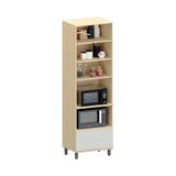 Paneleiro 70cm 2 Pts Com Vidro 1 Gav Espaço Torre Quente Aur Carvalho/cinza Cristal