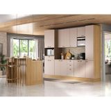 Cozinha Modulada Completa Com Bancada Ilha 8 Peças Com Tampo Freijó/petala Rosa