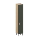 Paneleiro 40cm 2 Portas Classic Luciane Móveis Freijó/verde Amalfi