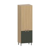 Paneleiro Duplo 70cm 4 Portas Classic Luciane Móveis Freijó/freijó Brasil/verde Amalfi