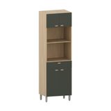 Paneleiro 70cm 3 Portas 1 Gaveta Com Espaço Para Micro-ondas Freijó/verde Amalfi