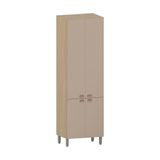 Paneleiro Duplo 70cm 4 Portas Classic Luciane Móveis Freijó/petala Rosa