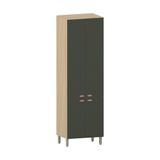 Paneleiro Duplo 70cm 4 Portas Classic Luciane Móveis Freijó/verde Amalfi