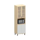 Paneleiro 70cm 4 Pts Espaço Para Micro-ondas Aura Luciane Mó Carvalho/cinza Cristal