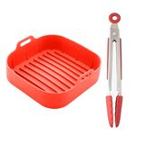 Kit Forma Quadrada De Silicone Para Air Fryer Com Pegador