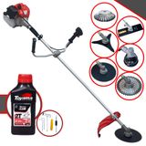 Roçadeira Multifuncional Anmax Cg430p À Gasolina 43cc C/ Carretel E Faca 2 Pontas + Facas 3 Pontas, 40 Dentes, 80 Dentes + Escova De Aço + Óleo T