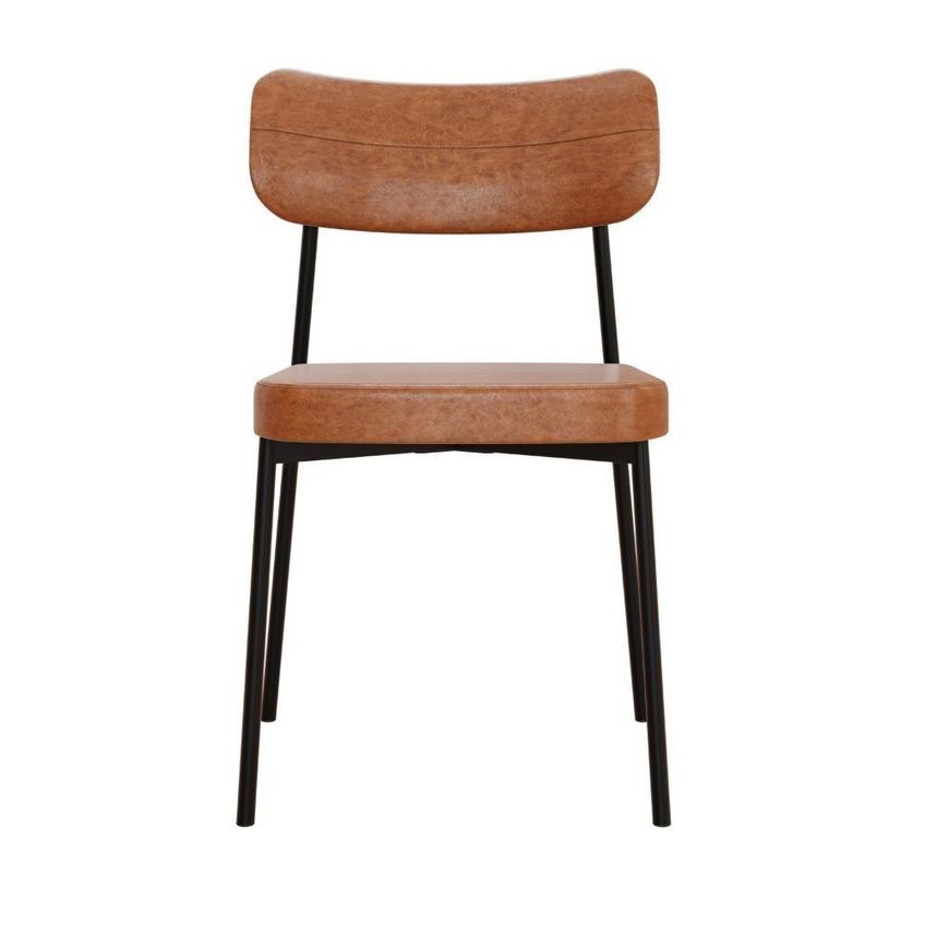 Cadeira Mynna Fixa C/4 Pes 525 X 470 X 790 Mm C/4 Un. Courino Caramelo Courino Caramelo - imagem 4