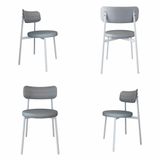 4 Unidades Cadeira Kyta Fixa C/4 Pés 50 X 44,7 X 83,8 Cm Pés Brancos. Corriente Cinza Claro Corriente Cinza Claro
