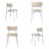 4 Unidades Cadeira Kyta Fixa C/4 Pés 50 X 44,7 X 83,8 Cm Pés Brancos. Corriente Areia Corriente Areia