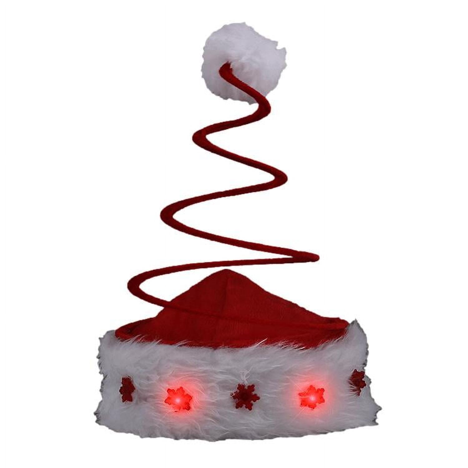 Árvore De Natal: Chapéu De Papai Noel Blinkee Silly Springy Red Com Flocos De Neve Piscando