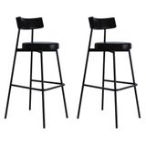 Banqueta Alta Stout Ae: 100 / Aa: 75cm C/02 Un. Bqst7510.2 Courino Preto Courino Preto