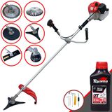 Roçadeira Profissional Anmax Cg430p-tb À Gasolina 43cc 2hp 9.000rpm Multifuncional Com Carretel + 4 Lâminas De Corte + Escova De Aço + Óleo Toya