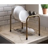 Escorredor De Louças Beliche Isabela Com Porta Copos Dourado